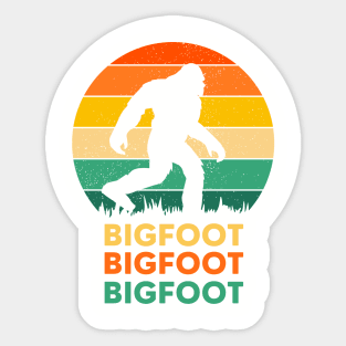 Bigfoot Enthusiast Tee, 70's Style Sasquatch Shirt, Fun Outdoors Apparel, Unique Gift for Cryptozoology Fans Sticker